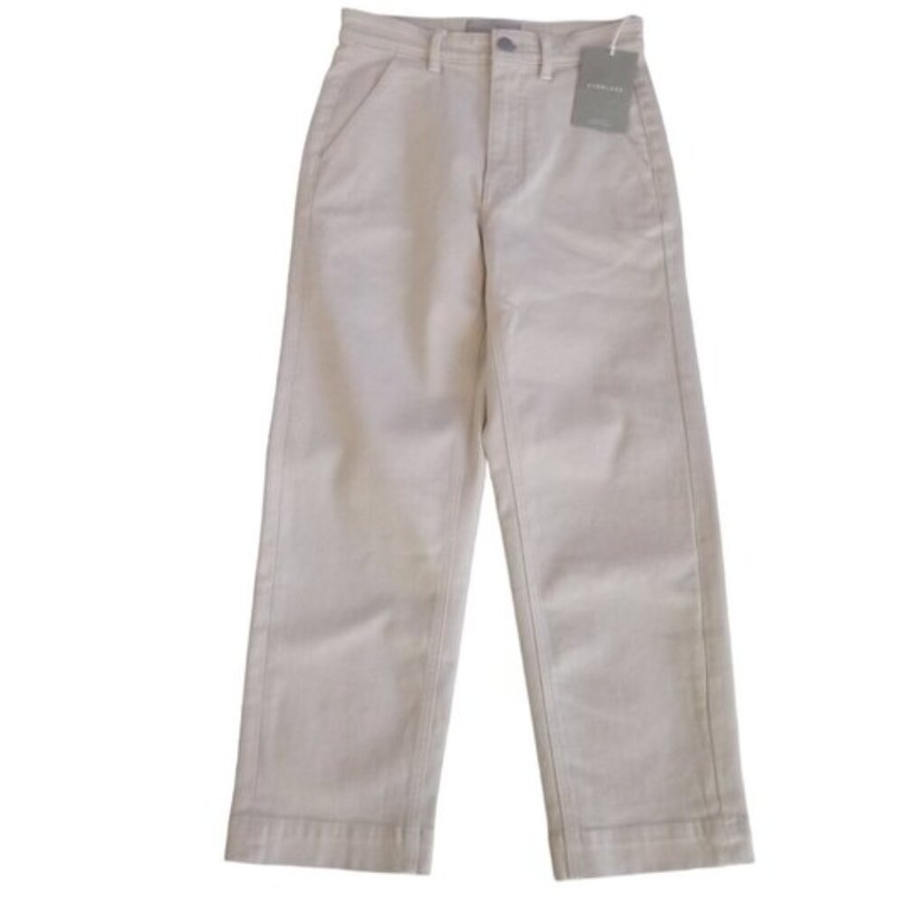 Everlane Light Beige Cropped Wide-Leg Pants